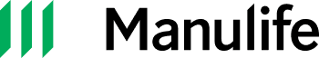 Manulife logo featuring three green vertical lines forming an abstract M shape on the left, with the word Manulife in bold black text on the right.