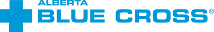 Alberta Blue Cross logo with a blue medical cross symbol on the left and the words ALBERTA BLUE CROSS in blue text to the right.